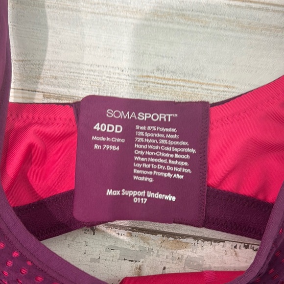 Soma Purple Full-Coverage Bra with Adjustable Straps - Picture 2 of 3